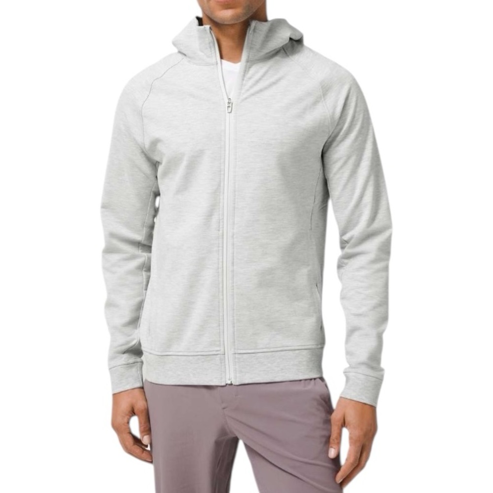 LULULEMON City Sweat Full Zip Hoodie Sweatshirt Heathered Grey Size Large